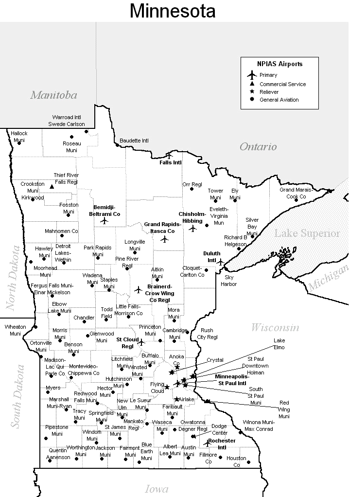 Minnesota airport map